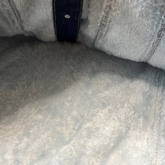Denim Jacket with White fuzzy Collar NWT - Picture 9 of 11